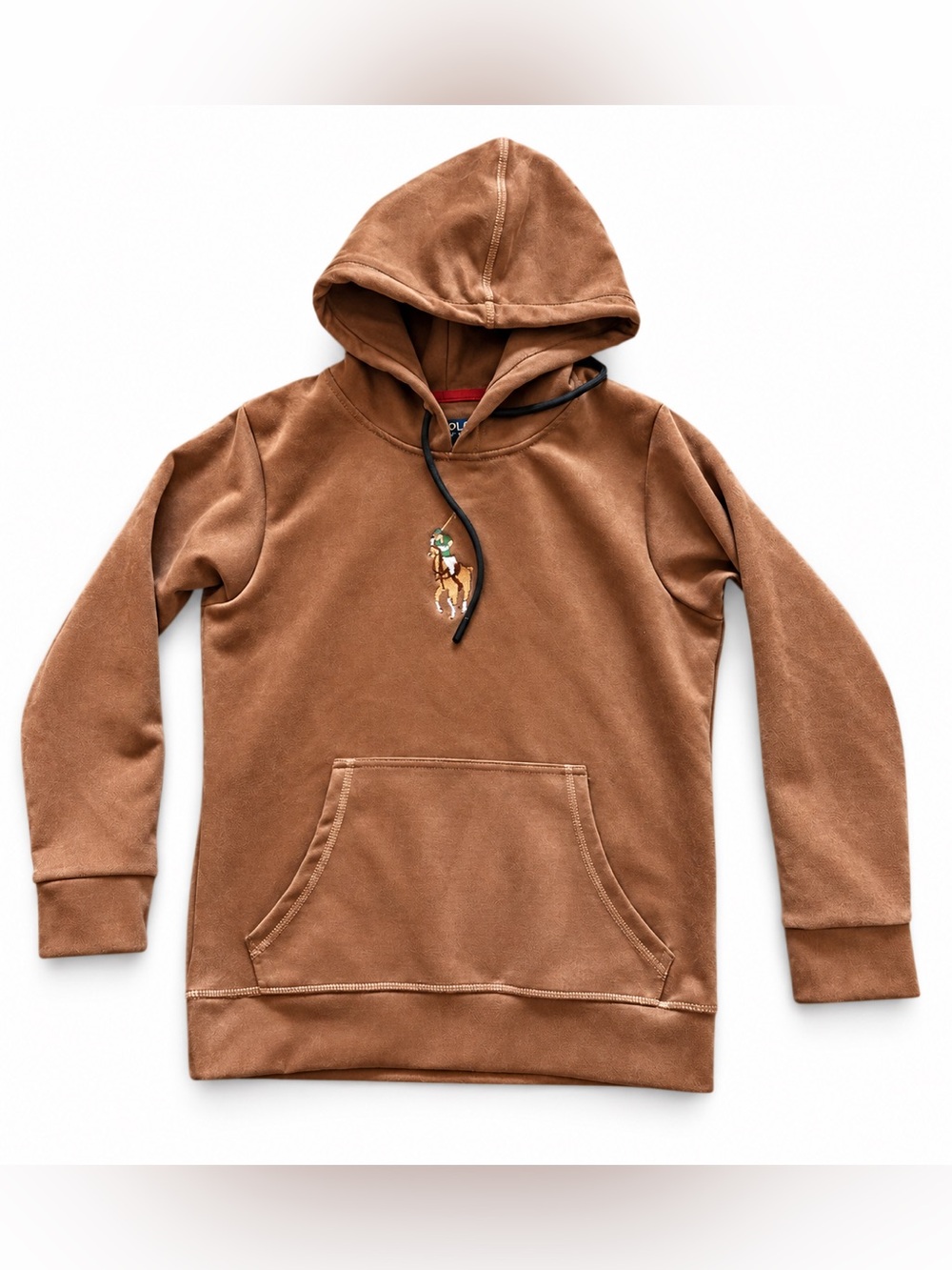 Polo Ralph Lauren 50% cotton hoodie w/ kangaroo pocket camel brown women's S/M